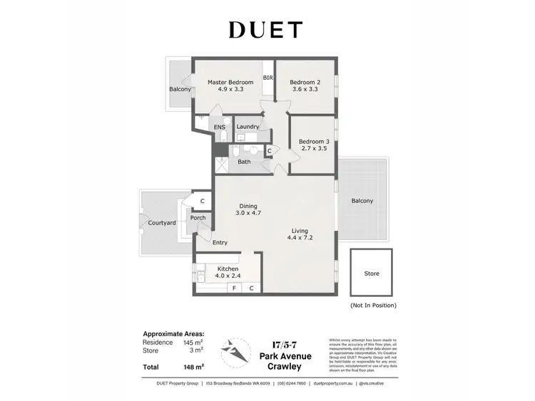 Floorplan of Homely apartment listing, 17/5-7 Park Avenue, Crawley WA 6009