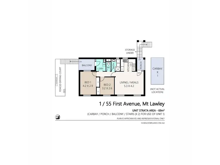 Floorplan of Homely unit listing, 1/55 First Avenue, Mount Lawley WA 6050