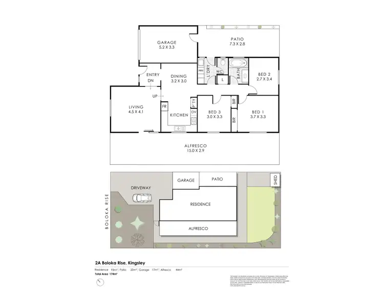 Floorplan of Homely semi-detached listing, 2A Boloka Rise, Kingsley WA 6026
