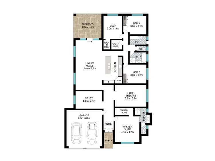 Floorplan of Homely house listing, 8 Marseilles Drive, Yalyalup WA 6280