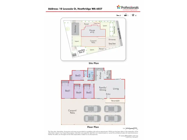 Floorplan of Homely house listing, 10 Leucosia Court, Heathridge WA 6027