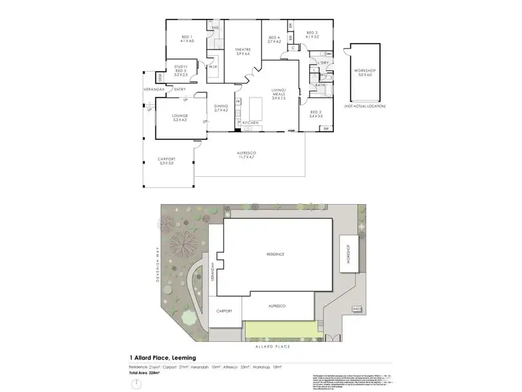 Floorplan of Homely house listing, 1 Allard Place, Leeming WA 6149