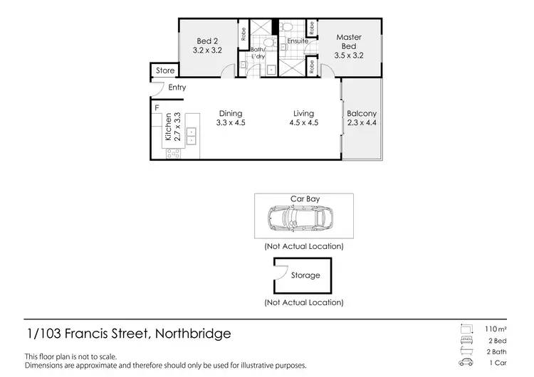 Floorplan of Homely apartment listing, 1/103 Francis Street, Northbridge WA 6003