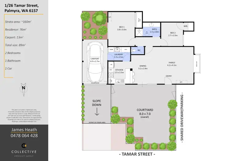 Floorplan of Homely townhouse listing, 1/26 Tamar Street, Palmyra WA 6157
