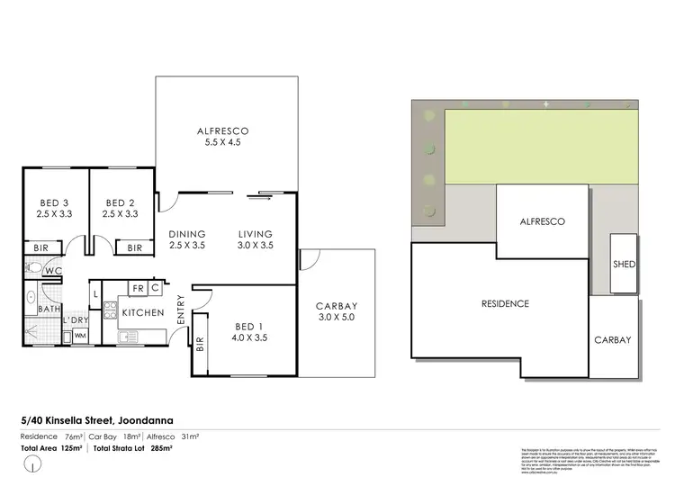 Floorplan of Homely villa listing, 5/40 Kinsella Street, Joondanna WA 6060