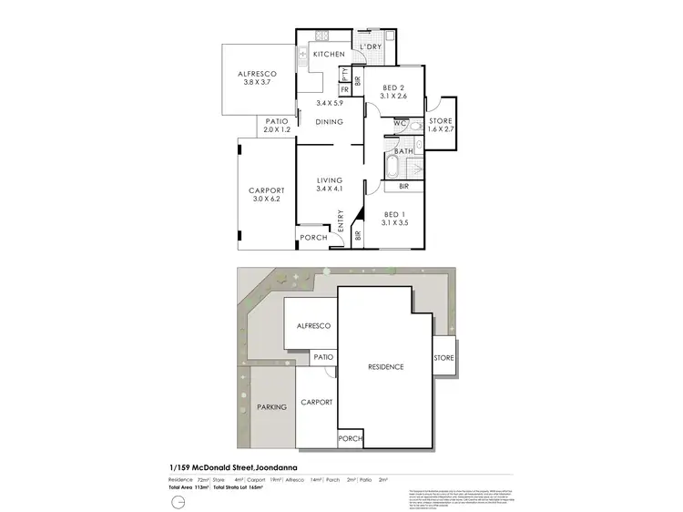 Floorplan of Homely villa listing, 1/159 Mcdonald Street, Joondanna WA 6060