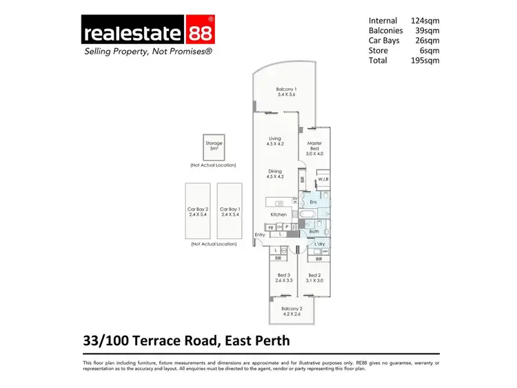Floorplan of Homely apartment listing, 33/100 Terrace Road, East Perth WA 6004
