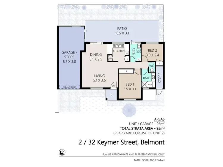 Floorplan of Homely villa listing, 2/32 Keymer Street, Belmont WA 6104