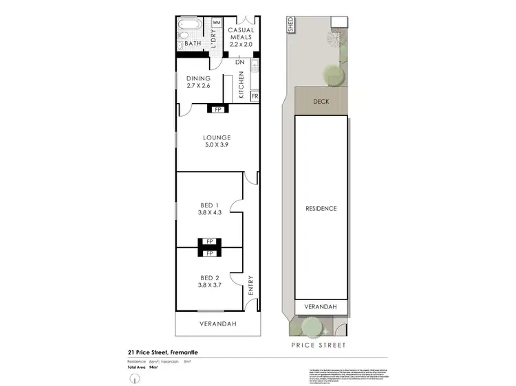 Floorplan of Homely house listing, 21 Price Street, Fremantle WA 6160