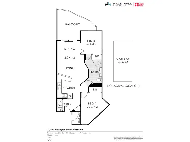 Floorplan of Homely apartment listing, 23/990 Wellington Street, West Perth WA 6005