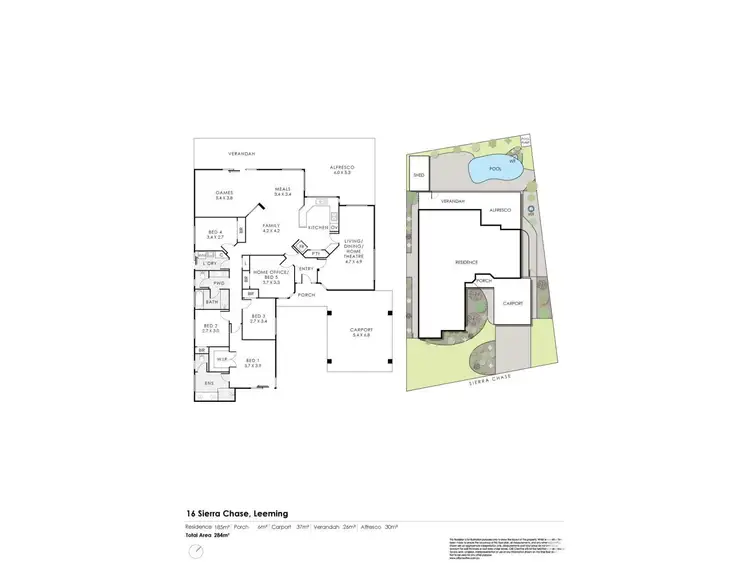 Floorplan of Homely house listing, 16 Sierra Chase, Leeming WA 6149