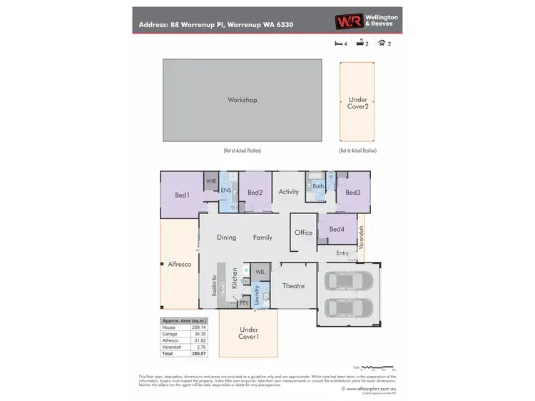 Floorplan of Homely house listing, 88 Warrenup Place, Warrenup WA 6330