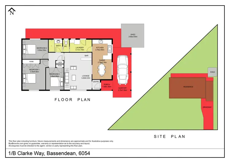 Floorplan of Homely semi-detached listing, 1B Clarke Way, Bassendean WA 6054