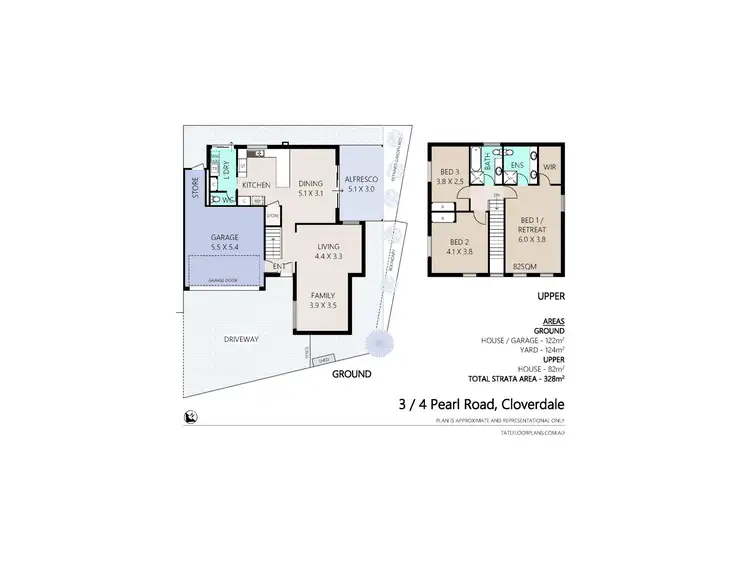 Floorplan of Homely townhouse listing, 3/4 Pearl Road, Cloverdale WA 6105