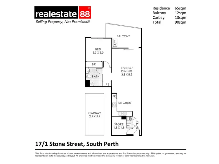 Floorplan of Homely apartment listing, 17/1 Stone Street, South Perth WA 6151