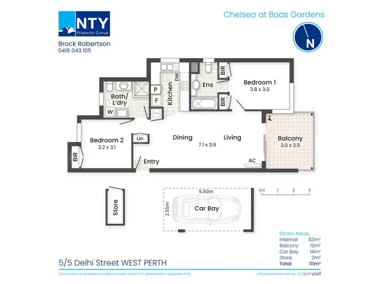 Floorplan of Homely apartment listing, 5/5 Delhi Street, West Perth WA 6005