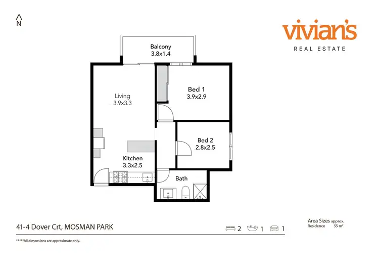 Floorplan of Homely apartment listing, 41/4 Dover Court, Mosman Park WA 6012