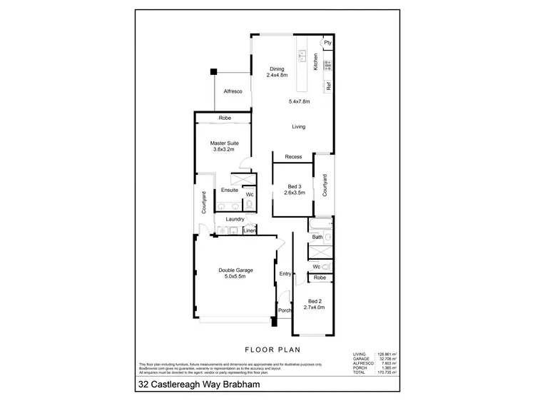 Floorplan of Homely house listing, 32 Castlereagh Way, Brabham WA 6055