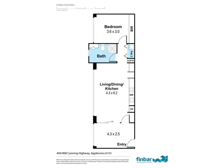 Floorplan of Homely apartment listing, 404/908 Canning Highway, Applecross WA 6153