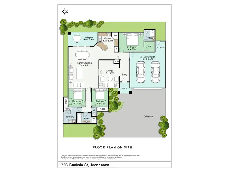 Floorplan of Homely unit listing, 32C Banksia Street, Joondanna WA 6060