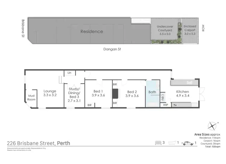 Floorplan of Homely semi-detached listing, 226 Brisbane Street, Perth WA 6000