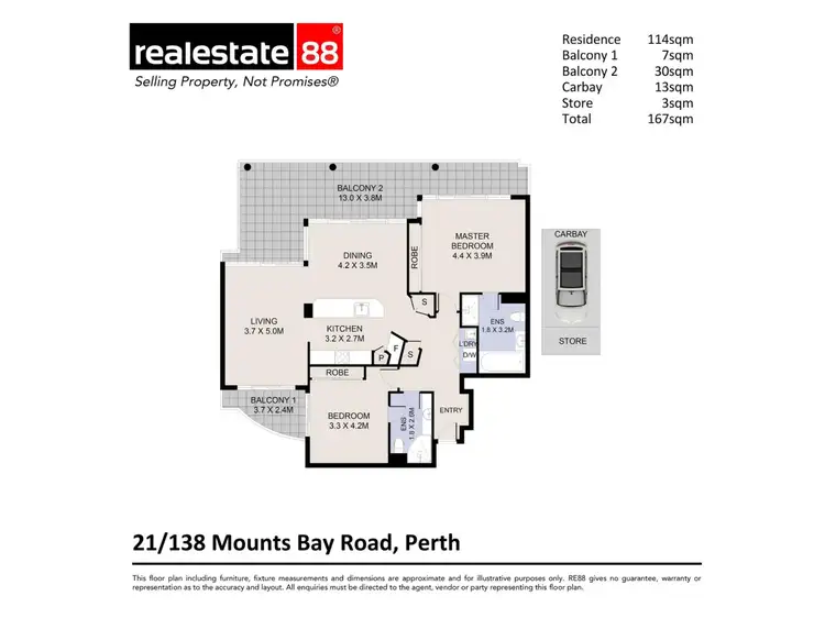 Floorplan of Homely apartment listing, 21/138 Mounts Bay  Road, Perth WA 6000