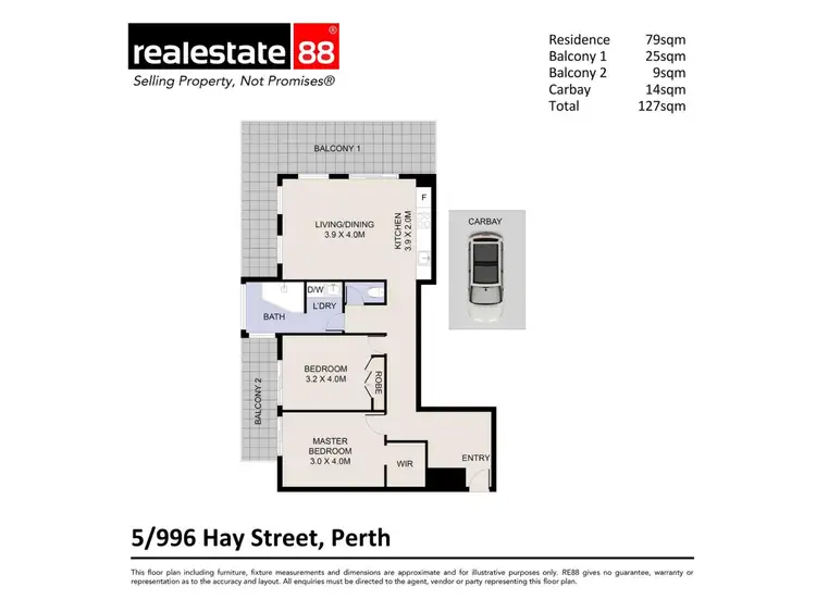 Floorplan of Homely apartment listing, 5/996 Hay Street, Perth WA 6000