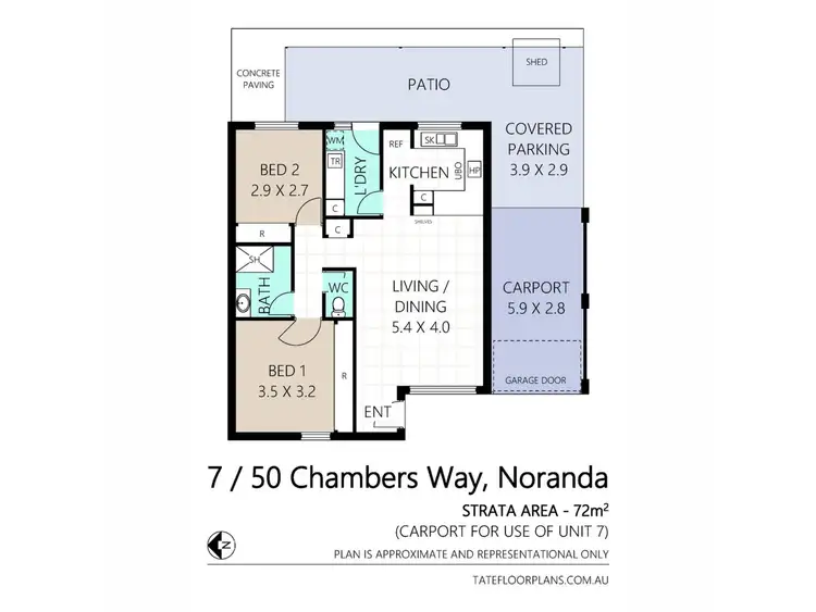Floorplan of Homely villa listing, 7/50 Chambers Way, Noranda WA 6062