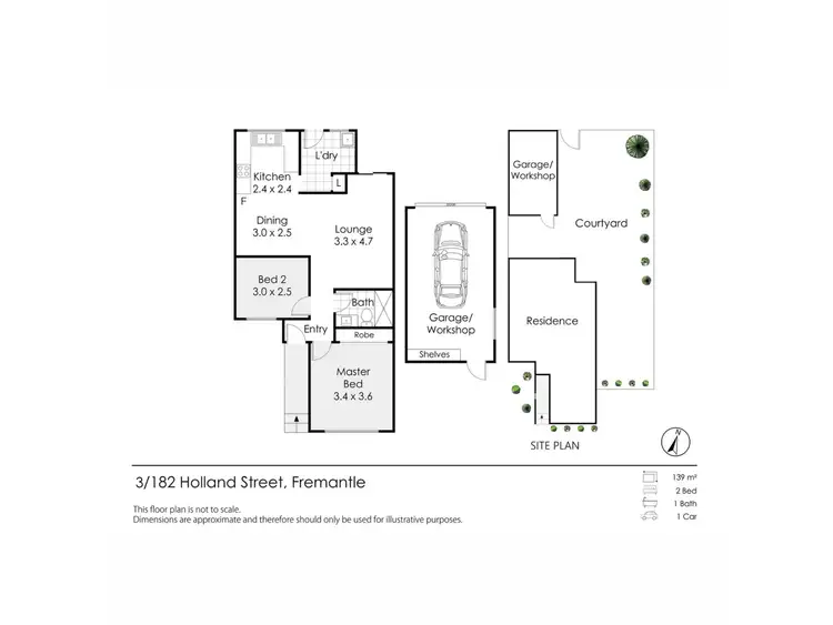 Floorplan of Homely villa listing, 3/182 Holland Street, Fremantle WA 6160