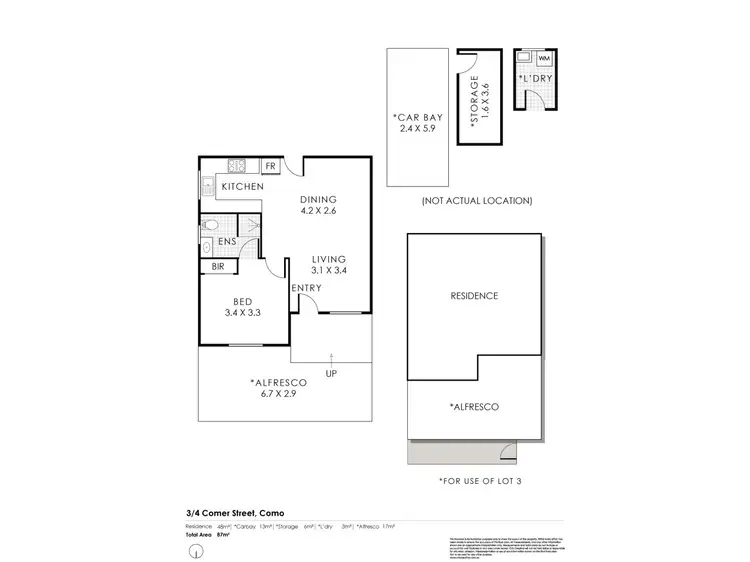 Floorplan of Homely unit listing, 3/4 Comer Street, Como WA 6152