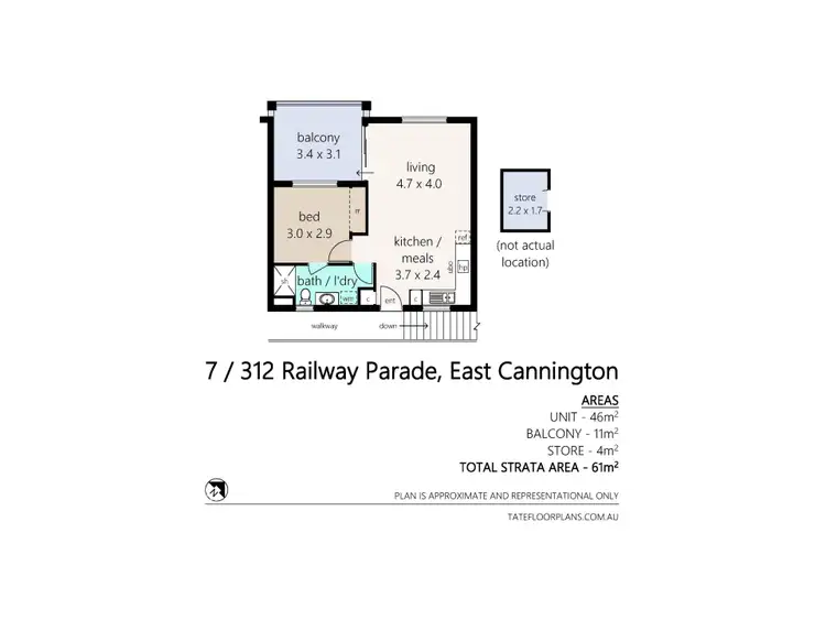 Floorplan of Homely apartment listing, 7/312 Railway Parade, East Cannington WA 6107