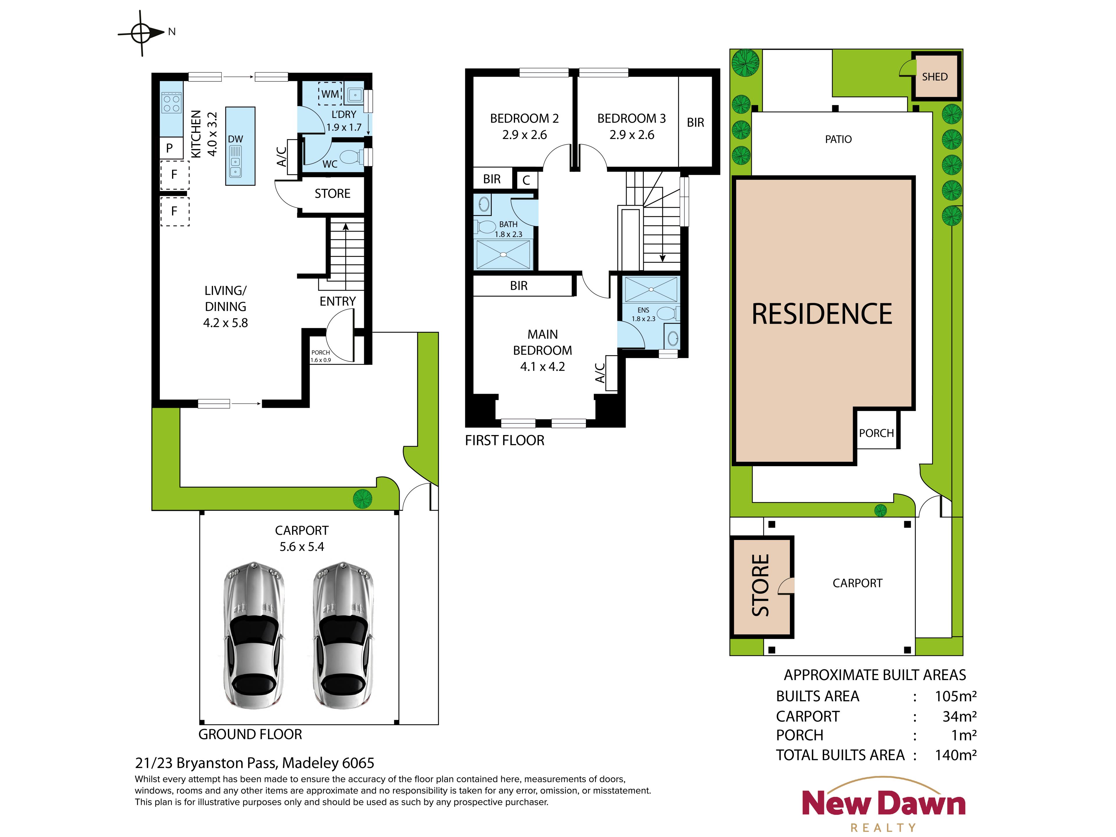 Floorplan of Homely townhouse listing, 23/21 Bryanston Pass, Madeley WA 6065