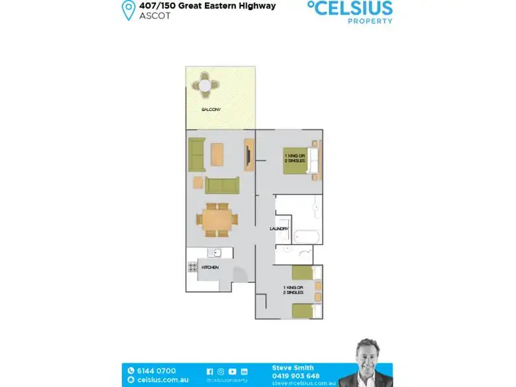Floorplan of Homely apartment listing, 407/150 Great Eastern Hwy, Ascot WA 6104