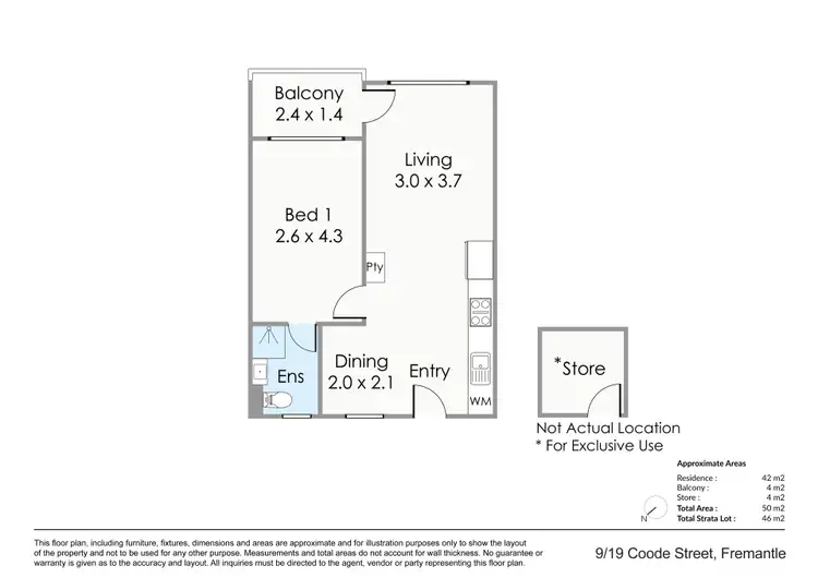 Floorplan of Homely unit listing, 9/19 Coode Street, Fremantle WA 6160