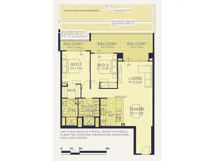 Floorplan of Homely apartment listing, 501/63 Adelaide Terrace, East Perth WA 6004
