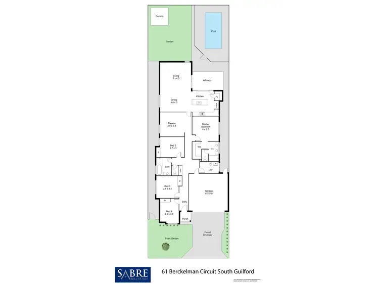 Floorplan of Homely house listing, 61 Berckelman Circuit, South Guildford WA 6055
