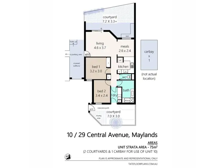 Floorplan of Homely apartment listing, 10/29 Central Avenue, Maylands WA 6051