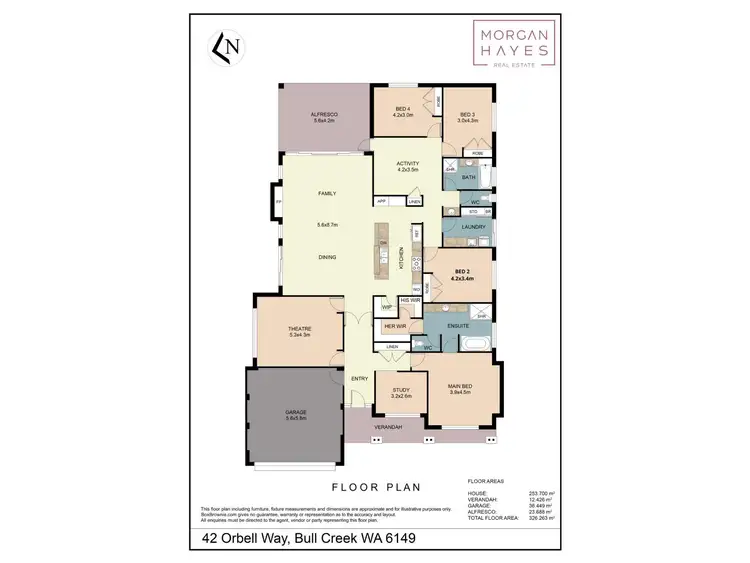 Floorplan of Homely house listing, 42 Orbell Way, Bull Creek WA 6149
