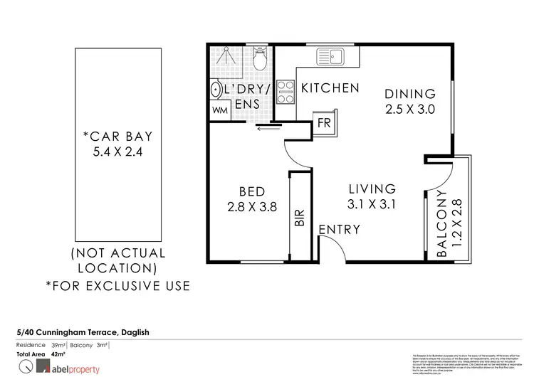 Floorplan of Homely unit listing, 5/40 Cunningham Terrace, Daglish WA 6008