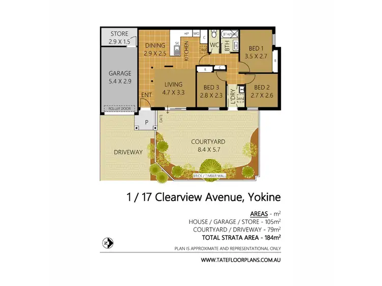 Floorplan of Homely villa listing, 1/17 Clearview Avenue, Yokine WA 6060