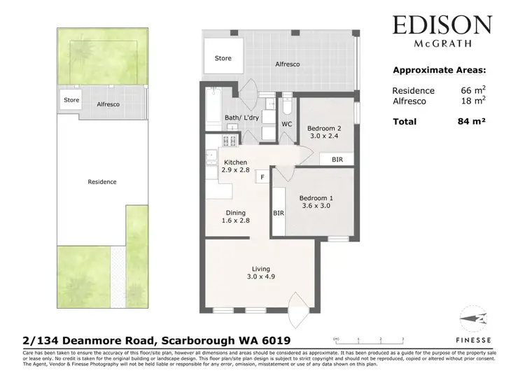 Floorplan of Homely unit listing, 2/134 Deanmore Road, Scarborough WA 6019