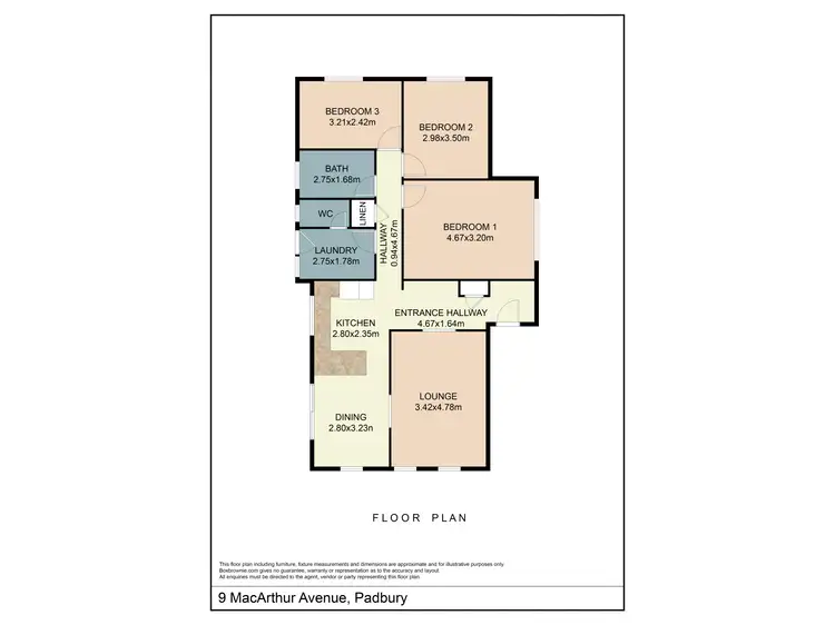 Floorplan of Homely house listing, 9 MacArthur Avenue, Padbury WA 6025