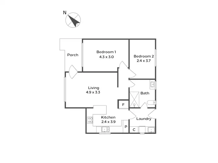 Floorplan of Homely villa listing, 1/14 Vaucluse Avenue, Claremont WA 6010