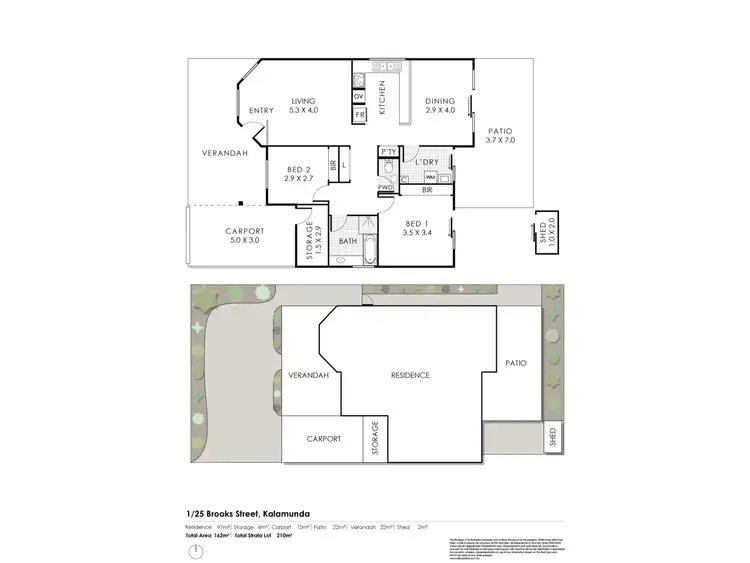 Floorplan of Homely unit listing, 1/25 Brooks Street, Kalamunda WA 6076