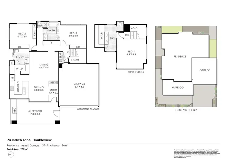 Floorplan of Homely house listing, 73 Indich Lane, Doubleview WA 6018