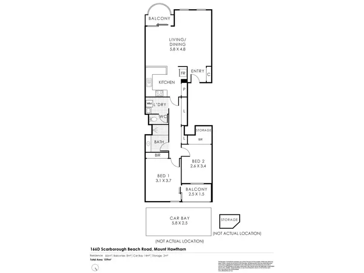 Floorplan of Homely apartment listing, 166D Scarborough Beach Road, Mount Hawthorn WA 6016