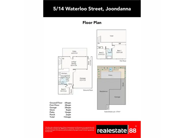 Floorplan of Homely townhouse listing, 5/14 Waterloo Street, Joondanna WA 6060
