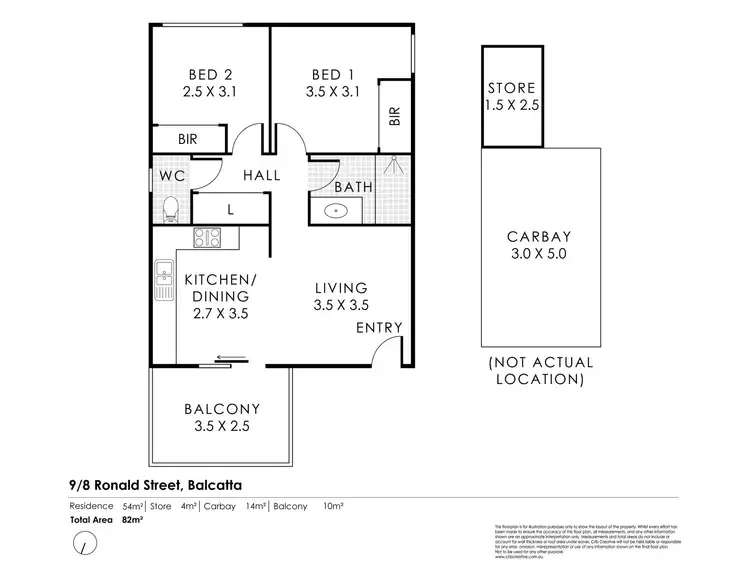 Floorplan of Homely apartment listing, 9/8 Ronald Street, Balcatta WA 6021