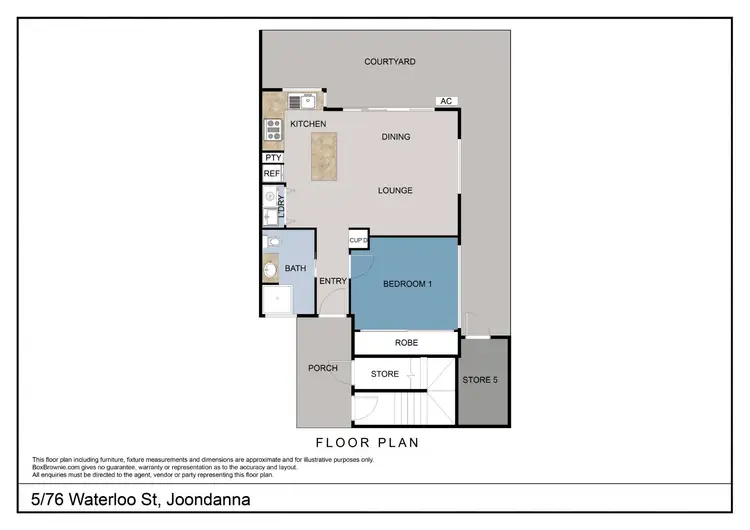 Floorplan of Homely unit listing, 5/76 Waterloo Street, Joondanna WA 6060