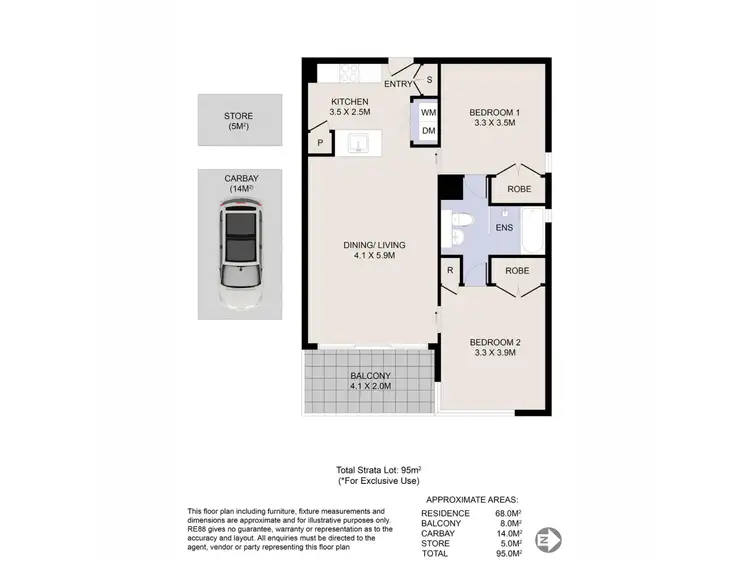 Floorplan of Homely apartment listing, 1303/8 Adelaide Terrace, East Perth WA 6004